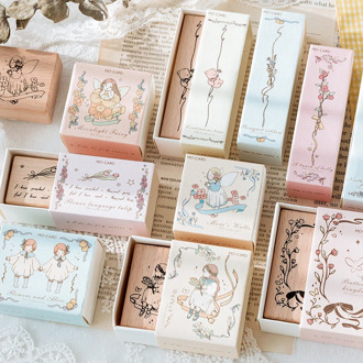 10pcs/lot ode to joy series stamp DIY wooden rubber stamps stationery scrapbooking standard stamp