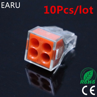 10Pcs/lot PCT-104 PCT104 773-104 wire wiring connector For Junction box 4 pin conductor terminal block wire connector