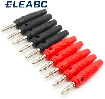 10Pcs/lot Red and Black 4mm Solderless Side Stackable Banana Plug