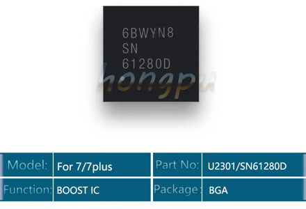 10pcs/lot SN61280D/SN 61280D/U2301 for iPhone 7/7plus/7 plus camera power supply BOOST ic chip 16pins
