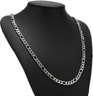 10pcs/lot Stainless Steel Figaro Chain Necklaces 6MM Width Cuban Curb Link Chain for Pendant Hip Hop DIY Jewelry Making For Men