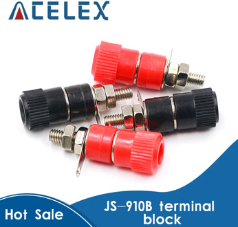 10PCS/LOT Terminal Blocks JS-910B 4mm Amplifier Terminal Connector Binding Post Banana Plug Jack Mount Black 5 Red 5