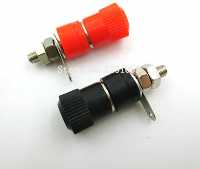 10PCS/LOT Terminal Blocks JS-910B 4mm Amplifier Terminal Connector Binding Post Banana Plug Jack Mount Black 5 Red 5