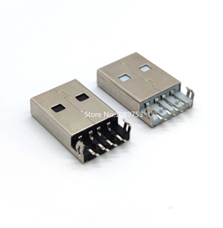 10Pcs/lot USB 2.0 Jack Plug Connector 4pin A male Sink 2.5 SMT Cable Soldering SMD PCB Connectors White / Black