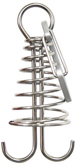 10Pcs Luifel Tent Vaste Haak Gesp Plank Floor Lente Nagels Vaste Haak Winddicht Outdoor Camping Tent Gesp Accessoires zilver