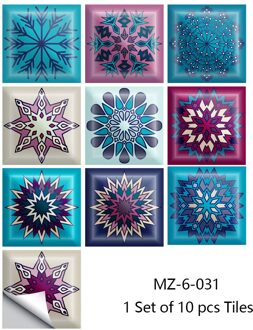 10Pcs Mandala Stijl Mat Oppervlak Tegels Sticker Transfers Covers Voor Keuken Badkamer Tafel Vloer Slijtvast Pvc Art behang 20cmX20cmX10pcs