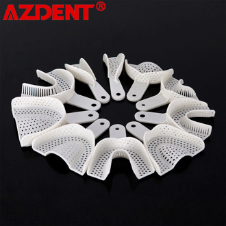 10Pcs Mayitr Dental Impression Trays Plastic Materials Teeth Holder Dental Central Supply For Dentist Tools