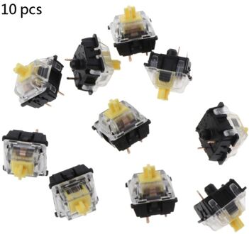 10Pcs Mechanische Toetsenbord Gateron Mx 3 Pin Gele Schakelaar Transparant Case