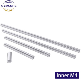 10pcs Metric M4 inner teeth hollow straight tube internal thread connecting tube iron chrome plated Dia 4.8mm hollow rod