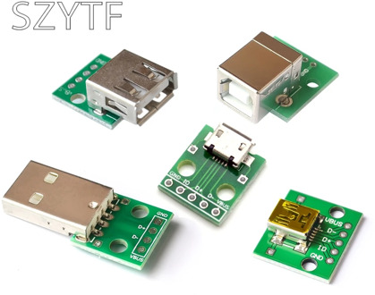 10pcs MICRO MINI5P USB to Dip Female B-type Square interface Printer Mike 5p patch to inline adapter board