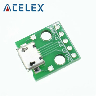 10pcs Micro USB To DIP Adapter 5pin Female Connector Module Board Panel Female 5-Pin Pinboard B Type PCB 2.54 MM