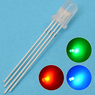 10Pcs Min F5 5mm Round 4pin LED Diffused RGB Tri-Color Common Cathode Red Green Blue Emitting Diodes LED Lamp Bulb Diodes Light