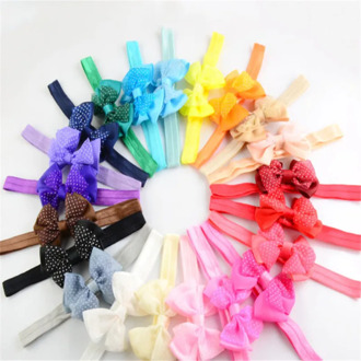 10pcs Mini Bowknot Hairband Baby Kids Girls Elastic Headband birthday gift bow headband baby care Lovely Kids Elastic Turban