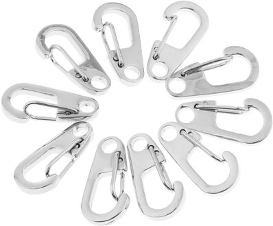 10Pcs Mini Gear Snap Lente Clip Haak Quick Link Karabijnhaak Sleutelhanger Tool 26Mm Lichtgewicht & Portable Outdoor Tool zilver