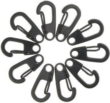 10Pcs Mini Gear Snap Lente Clip Haak Quick Link Karabijnhaak Sleutelhanger Tool 26Mm Lichtgewicht & Portable Outdoor Tool zwart
