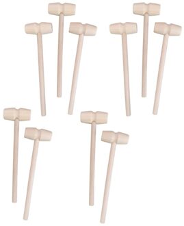 10Pcs Mini Houten Hamer Mallet Beukende Speelgoed Kloppend Hamer Speelgoed Voor Kinderen F3ME