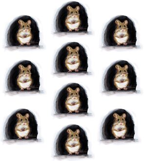 10Pcs Miniatuur Muis Gat Decal 3D Beweegbare Muursticker Koelkast Stickers Slaapkamer Woonkamer Stickers Home Decoraties