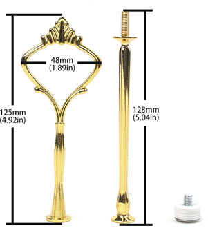 10Pcs Mix Zinklegering Etagere Cake Stand Fittingen, 2-Tier Big Crown Stijl goud