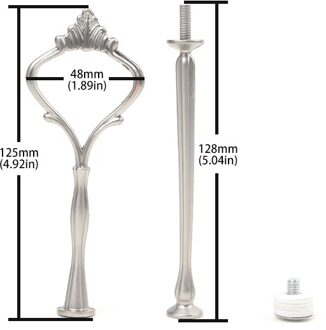 10Pcs Mix Zinklegering Etagere Cake Stand Fittingen, 2-Tier Big Crown Stijl mat zilver