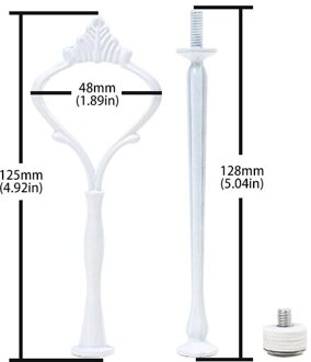 10Pcs Mix Zinklegering Etagere Cake Stand Fittingen, 2-Tier Big Crown Stijl wit