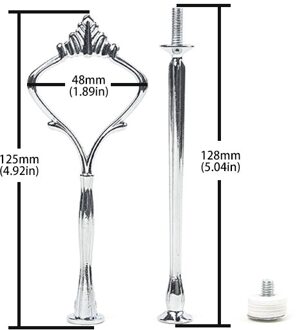 10Pcs Mix Zinklegering Etagere Cake Stand Fittingen, 2-Tier Big Crown Stijl zilver