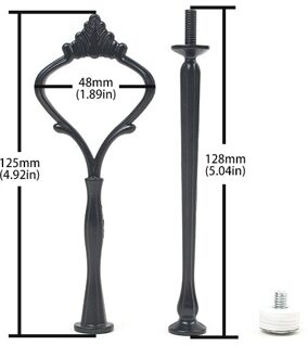 10Pcs Mix Zinklegering Etagere Cake Stand Fittingen, 2-Tier Big Crown Stijl zwart