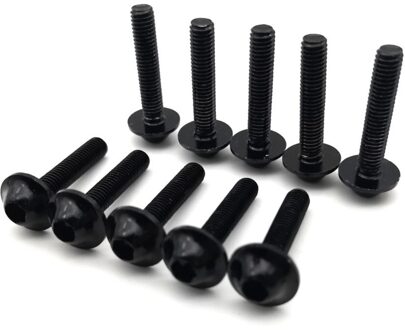 10Pcs Motorfiets Bouten Schroef M5 X 25 Mm Aluminium Versiering Bouten Zwart Geanodiseerd 25 Mm Bouten Zwarte Schroeven M5 cap Hoofd