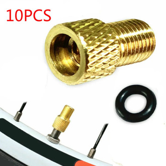 10PCS Mountain Bike Valve Adapter Copper Bike Air Nozzle Air Pump Inner Tube Tools Cover Adaptor Caps Bicycle Accessories
