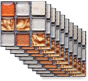 10Pcs Mozaïek Zelfklevende Tegel Pvc Mozaïek Muur Sticker 3D Muurtattoo Diy Kamer Badkamer Keuken Thuis Badkamer Muur decor