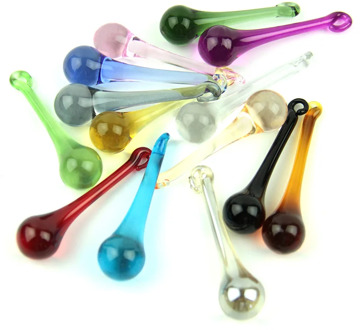 10pcs Multicolor Raindrops Crystal Chandelier Parts 16*60mm Lamp Glass Hanging Pendants Beads Curtain Accessories