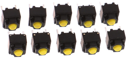 10pcs Mute Button 6*6*7.3mm Silent Switch Wireless Mouse Wired Mouse Button Micro Switch Yellow Push Button Switch