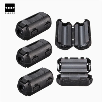 10pcs New Electric Unit Removable Clip On EMI RFI 5mm Audio Data Cable Wire Filter Snap Around Ferrite Black