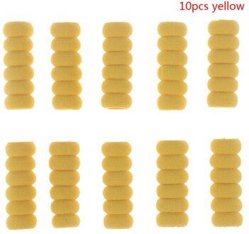 10Pcs Non Slip Schuim Pen Cap Niet Giftig Geribbelde Potlood Lichtgewicht Grips Milieuvriendelijke Hand Bescherming Handschrift geel