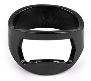 10Pcs Openers 22Mm Multi-Functie Roestvrij Staal Kleur Ring Vorm Bierfles Opener Ring Keuken Tools Gadgets zwart