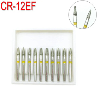 10Pcs/pack Dental Diamond Burs Extra Fine FG 1.6mm High Speed Drills for Polishing Smoothing Teeth Polishers CR-12EF