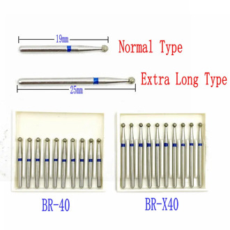 10pcs/pack Extra Long Dental Diamond Burs FG Dia-burs 1.6mm Shank for High Speed Handpiece Burs Dentist Tools