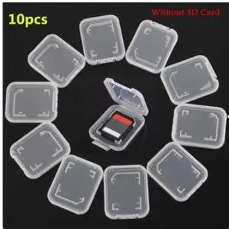 10PCS/Pack Transparent Standard For SD SDHC Memory Card Case Holder Box Storage boxes New Home Travel SD Card Case Wholesale