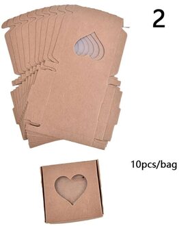 10Pcs Papier Bruiloft Gunst Geschenkdoos Kraftpapier Koekjes Snoep Windows Dozen Birthday Party Supply Accessoires Verpakking N2