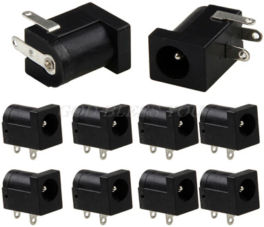 10Pcs PCB Mount 5.5 x 2.1 mm Female DC Power Jack Plug Socket Connector Black Drop Shipping