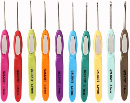 10Pcs Plastic Handvat Aluminium Haaknaalden Chunky Trui Breinaalden Set Naaien Gereedschap Stitch Weave Accessoires 10stk-kleurrijk