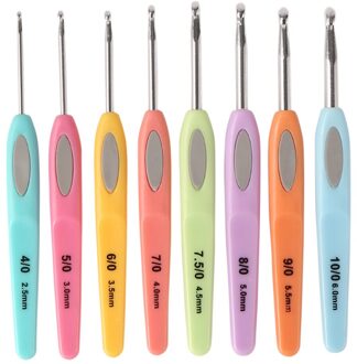 10Pcs Plastic Handvat Aluminium Haaknaalden Chunky Trui Breinaalden Set Naaien Gereedschap Stitch Weave Accessoires 8stk-geel