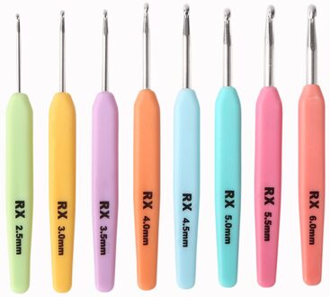 10Pcs Plastic Handvat Aluminium Haaknaalden Chunky Trui Breinaalden Set Naaien Gereedschap Stitch Weave Accessoires 8stk-kleurrijk 1