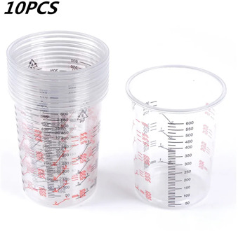 10pcs Plastic Paint Mixing Cups 600ml Mixing Pots Paint Mixing Calibrated Cup For Accurate Mixing Of Paint And Liquids