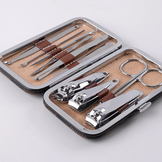 10pcs Portable Multifunctional Gift With Case Tools Practical Scissors Stainless Steel Manicure Set Clippers Nail Clipper