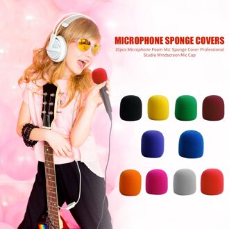 10Pcs Praktische Microfoon Foam Kleurrijke Mic Spons Cover Professionele Studio Voorruit Mic Cap Muziek Speaker Cover