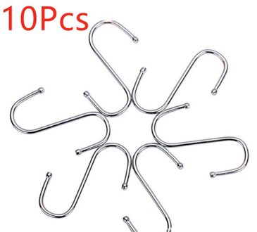 10Pcs Praktische Rvs Haken S Vorm Keuken Reling S Hanger Haak Sluiting Holder Haken Voor Opknoping Kleding Handtas haak