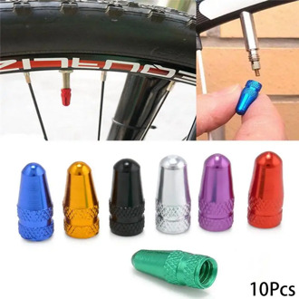 10Pcs Presta Cap Aluminum Alloy Road MTB Bike Tube Tyre Bicycle Tire Wheel French cap Caps 6 colors L0724