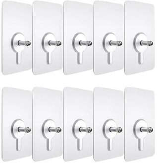 10pcs Punch-free Non-marking Screw Stickers Wall Picture Hook Invisible Traceless Hardwall Drywall Picture Hanging Kit