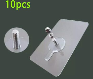 10Pcs Punch-Gratis Non-marking Schroef Stickers Muur Foto Haak Onzichtbare Traceless Hardwall Gipsplaten Foto Opknoping Kit 10stk-A