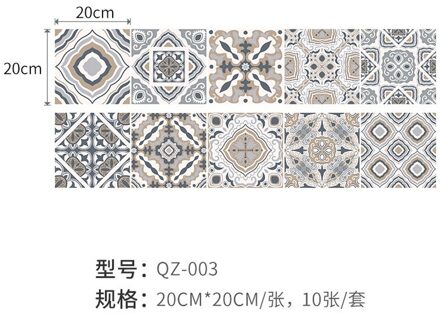 10Pcs Pvc Badkamer Anti-Slip Vloertegels Tegel Vloer Waterdicht Stickers Muurstickers Decoratie Keuken Olie Proof wallpape QZ-003